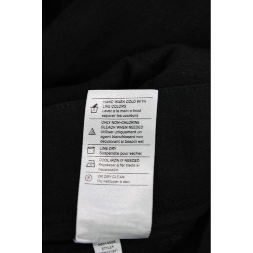 Vince Womens Linen Blend High Waisted Buttoned Tapered Dress Pants Black Size 6 - Picture 5 of 6